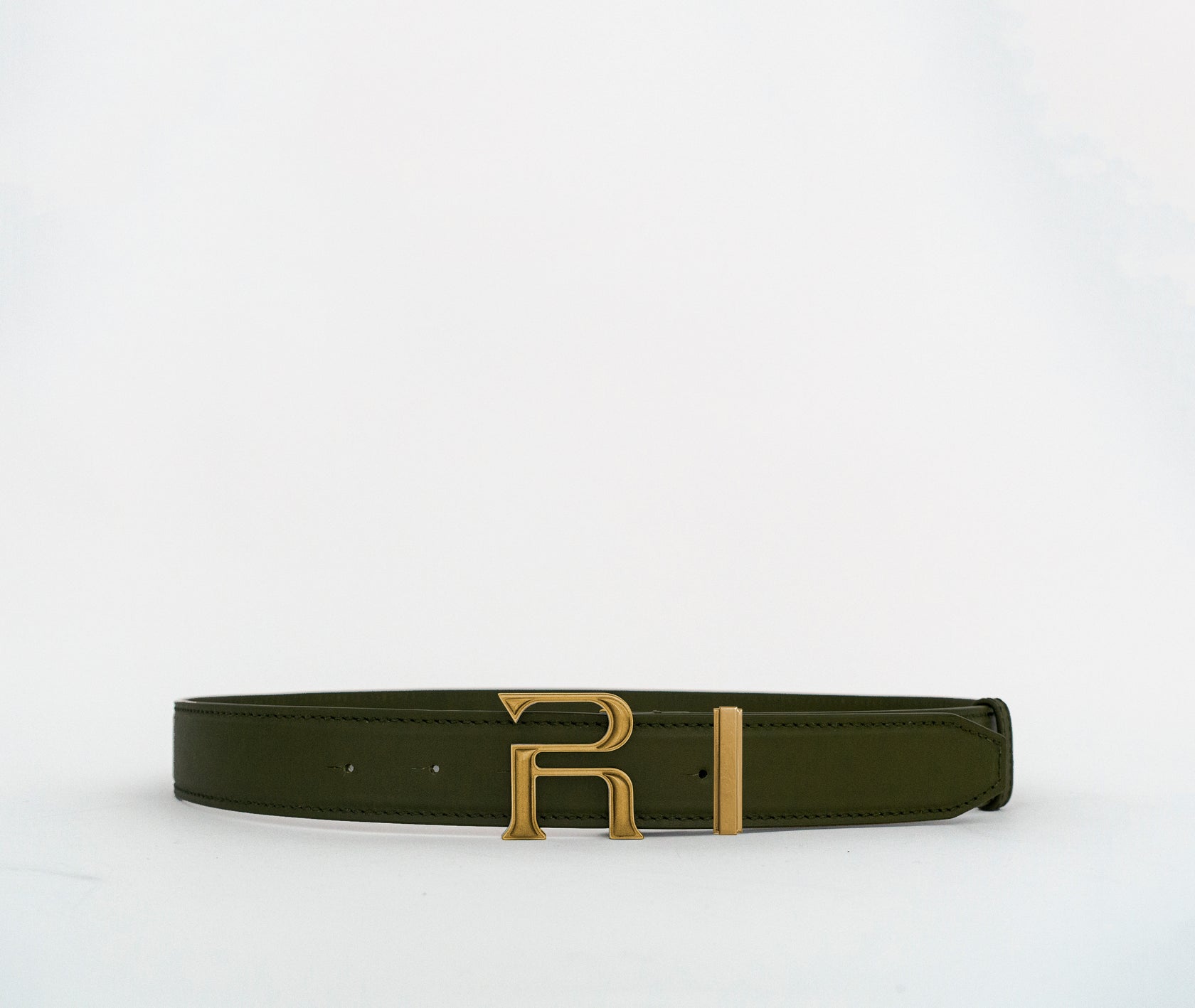 Emblem Belt - Olive/Gold
