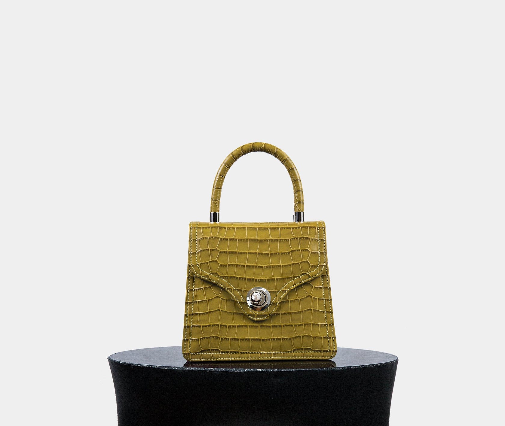 Lady Bag - Chartreuse Croc - RATIO ET MOTUS 