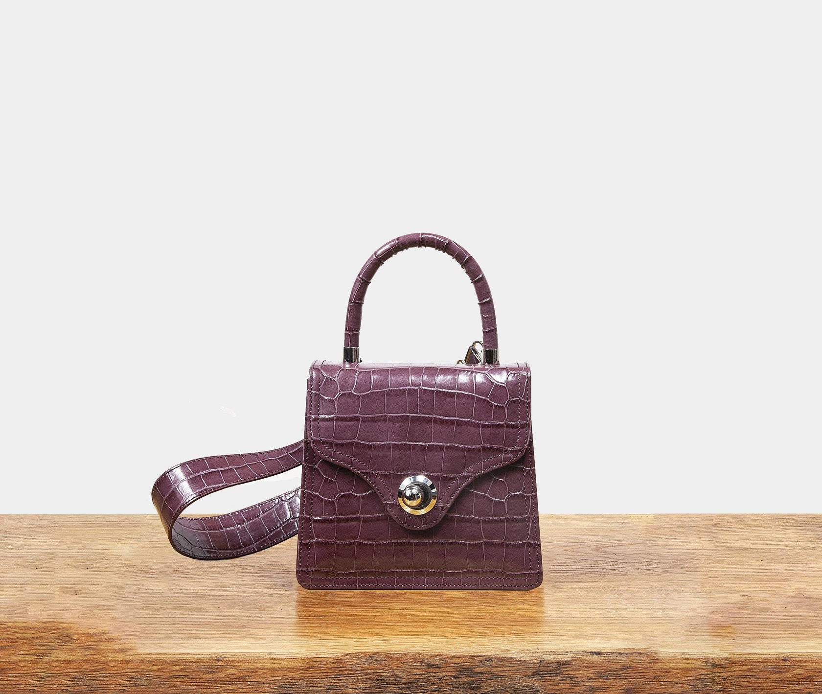 Lady Bag - Brown Rose Croc - RATIO ET MOTUS 