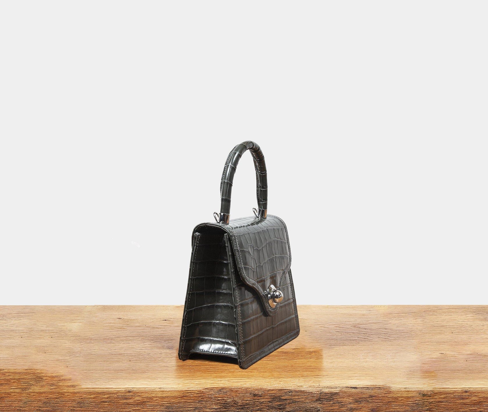Lady Bag - Forest Grey Croc - RATIO ET MOTUS 