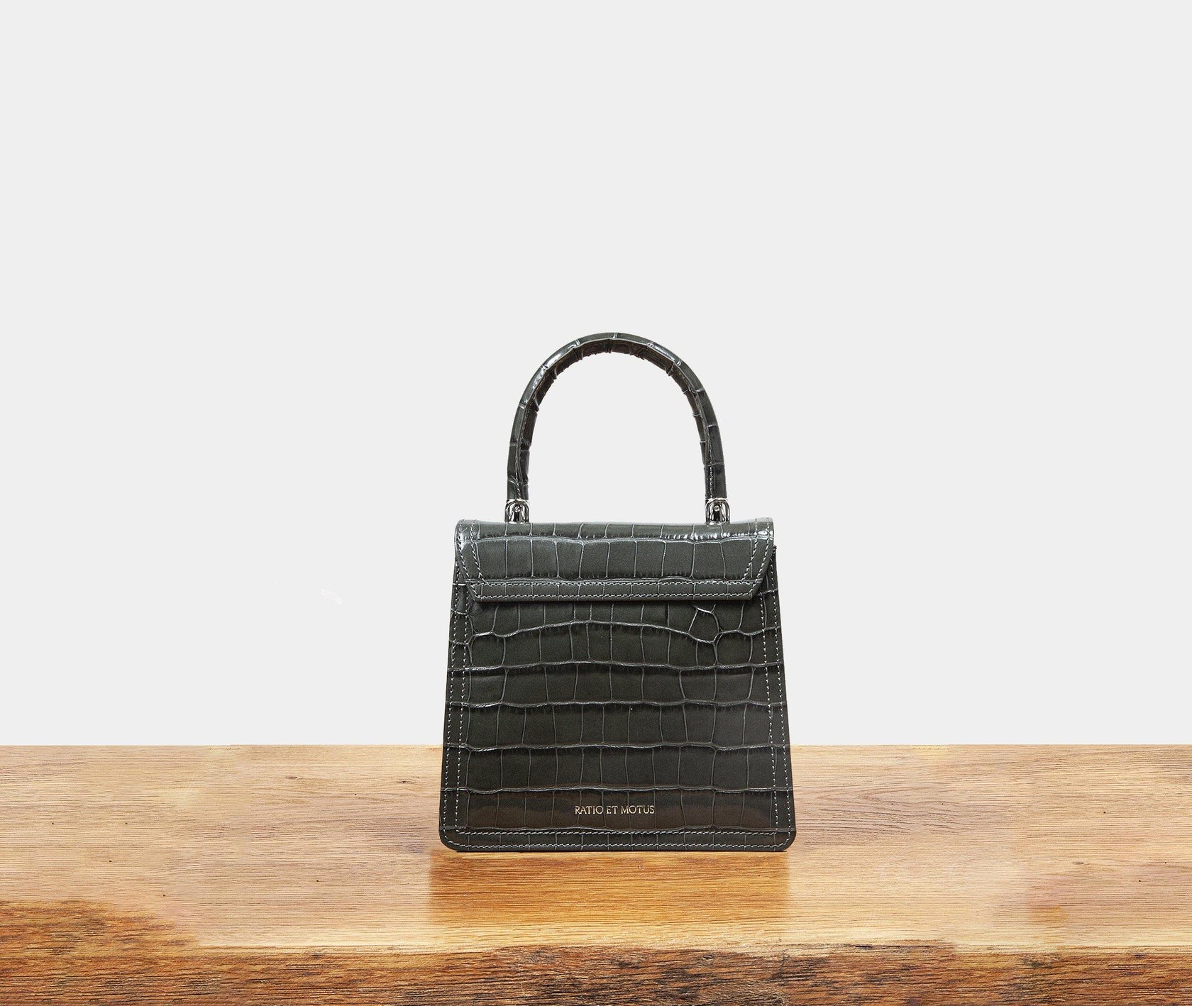 Lady Bag - Forest Grey Croc - RATIO ET MOTUS 